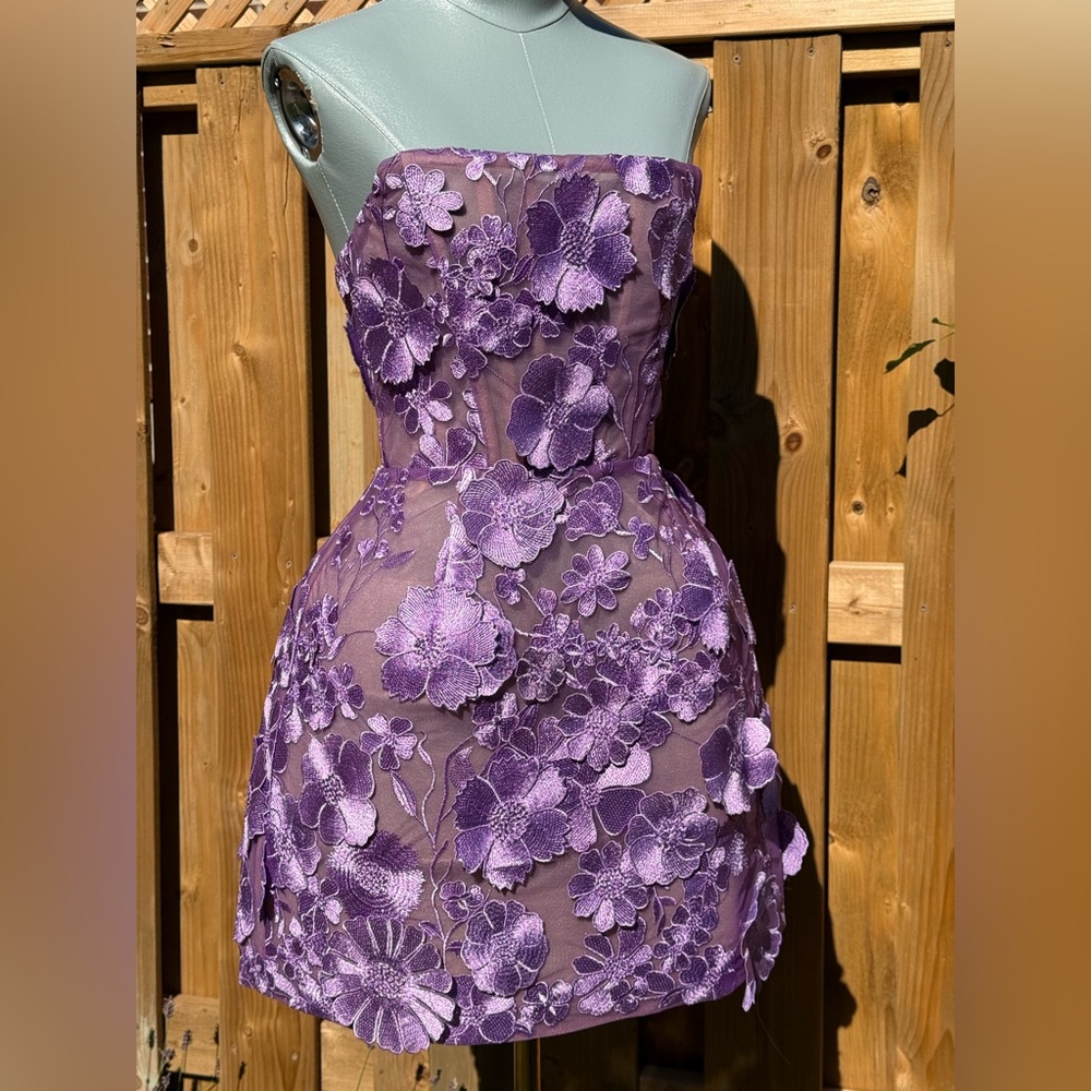 🆕 BRONX & BANCO 🧿 NWOT Jasmine Maraya Lilac Mini Dress - Sz XS US 2 - Picture 12 of 16